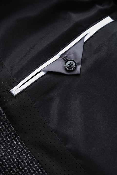 Strellson Charcoal Patterned Finchley Short Coat - Black, Wool, Denim, Oxford, Houndstooth - View 7