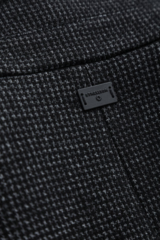 Strellson Charcoal Patterned Finchley Short Coat - Black, Wool, Denim, Oxford, Houndstooth - View 8