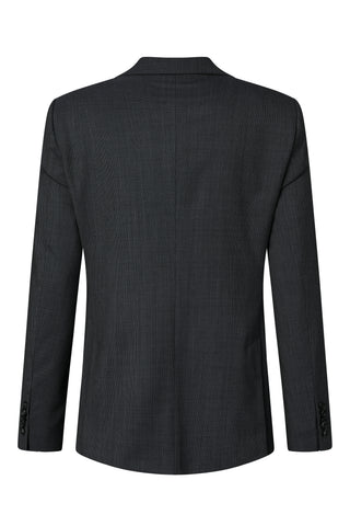 Strellson Black Pepe Long Sleeve Crewneck T-shirt - Wool, Cotton, Leather, Textured - Back View