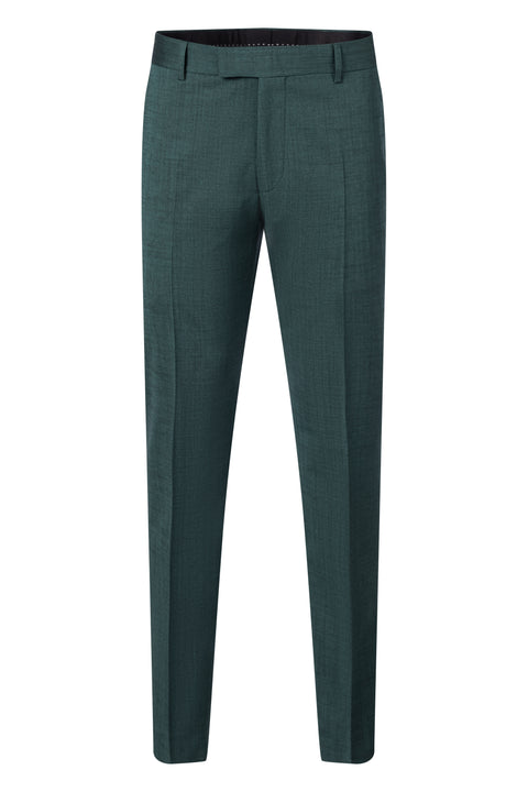Strellson Emerald Green Alzer-Melwin Suit - White, Wool, Cotton, Slim Fit, Textured - View 6