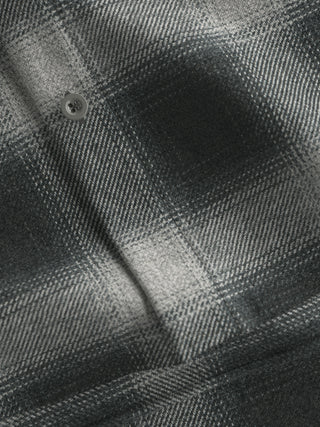 Strellson Black & Grey Check Corey Flannel Shirt - Cotton, Flannel, Regular Fit - Detail View