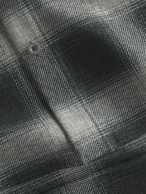 Strellson Black & Grey Check Corey Flannel Shirt - Cotton, Flannel, Regular Fit - Detail View