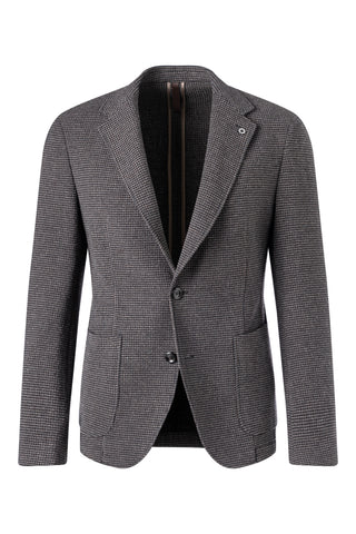 Strellson Textured Brown Knit Adwyn Blazer - Wool, Polyester, Viscose, Slim Fit
