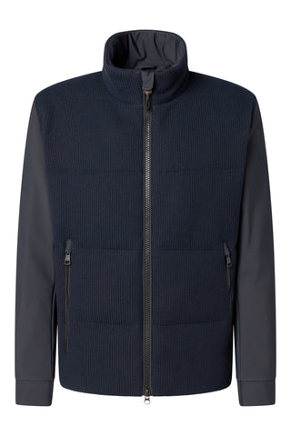 Strellson Navy Flex Knit Jacket - Corduroy, Polyester, Regular Fit