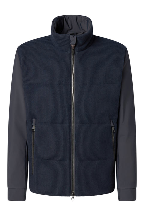 Strellson Navy Flex Knit Jacket - Corduroy, Polyester, Regular Fit