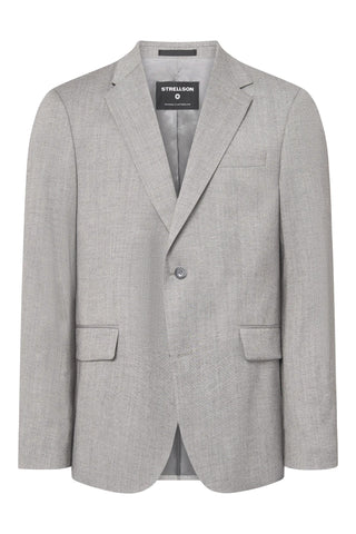 Strellson Textured Grey Aidan-Melwin Suit - Wool, Polyester, Viscose, Slim Fit