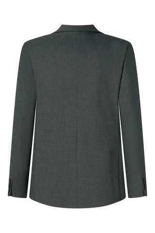 Strellson Green-Grey Alzer-Kynd Suit - Navy, Wool, Polyester, Viscose, Slim Fit, Knit - Back View