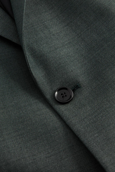 Strellson Green-Grey Alzer-Kynd Suit - Navy, Wool, Polyester, Viscose, Slim Fit, Knit - Detail View