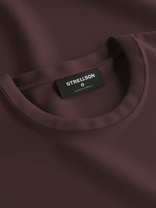 Strellson Burgundy Cotton T-Shirt - Cotton, Denim, Regular Fit - Detail View