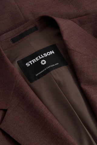 Strellson Burgundy Alzer-Kynd Suit - Navy, Wool, Polyester, Viscose, Slim Fit - Detail View