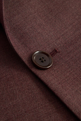 Strellson Burgundy Alzer-Kynd Suit - Navy, Wool, Polyester, Viscose, Slim Fit - Back View