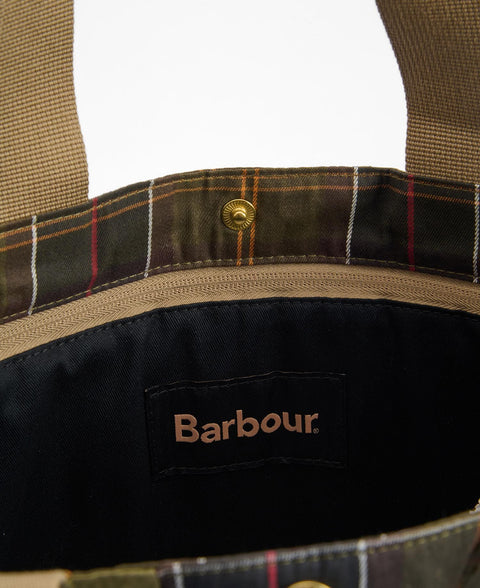Barbour Dark Green Transport Patchwork Tote Bag 3