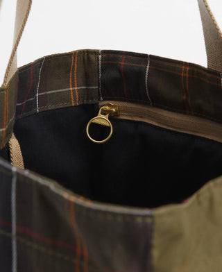 Barbour Dark Green Transport Patchwork Tote Bag 4