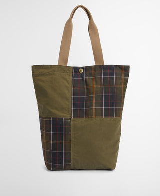 Barbour Dark Green Transport Patchwork Tote Bag 6