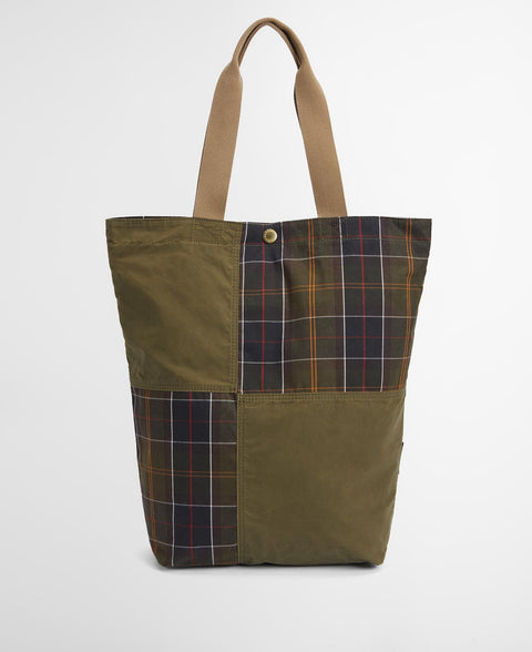 Barbour Dark Green Transport Patchwork Tote Bag 6