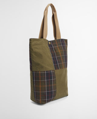 Barbour Dark Green Transport Patchwork Tote Bag 2