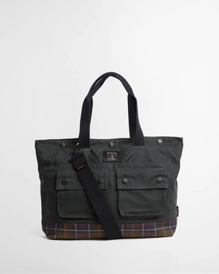 Barbour Sage Field Wax Tote 1