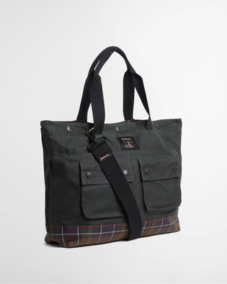Barbour Sage Field Wax Tote 2