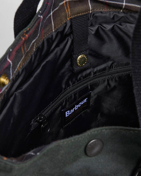 Barbour Sage Field Wax Tote 4