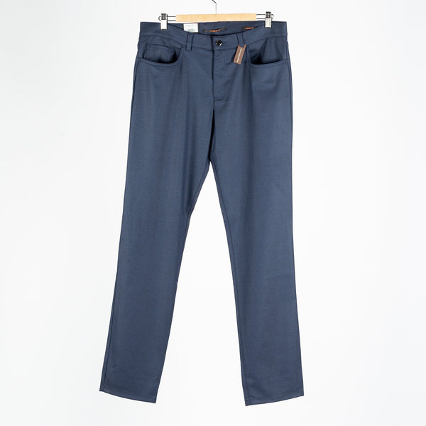 Textured Navy 1638 Pipe Pants