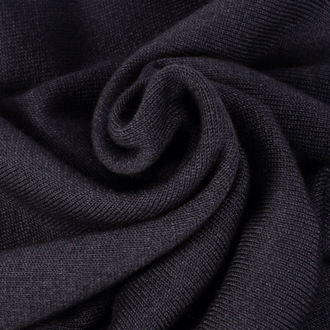 Gran Sasso Anthracite Double-Thread Merino Wool Turtleneck Sweater (front view)