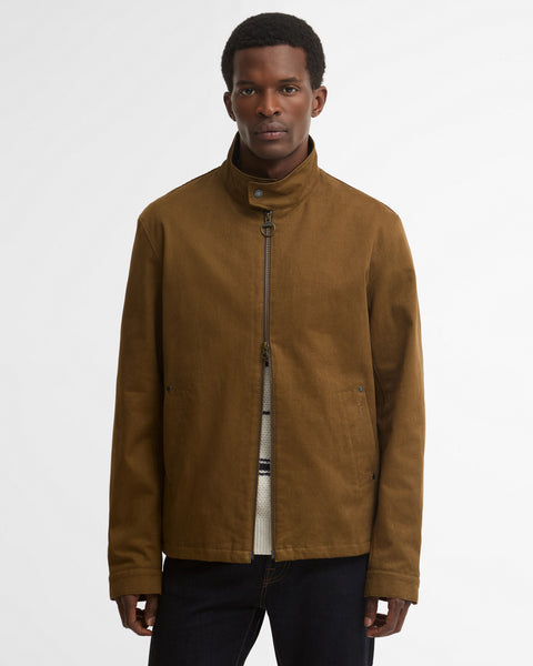 Barbour Dark Sand Cordford Casual Jacket worn by a model.