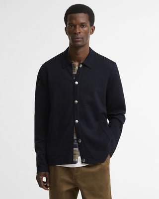 Barbour Navy Florcombe Knit Cardigan worn by a model.