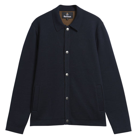 Barbour Navy Florcombe Knit Cardigan shown on a white background, alternate view.