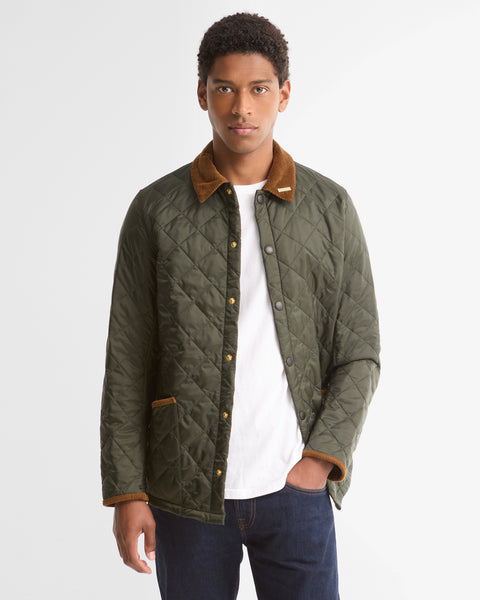 Barbour Sage Icons Liddesdale Quilted Jacket worn by a model.