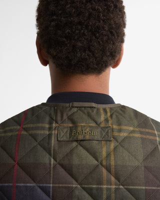 Fabric and trim detail on the Barbour Tartan Icons Liner Classic Vest.