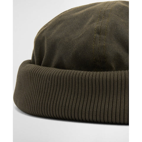 Barbour Olive Oakmoor Docker Wax Cap - Tan, Cotton, Polyester, Knit - Back View
