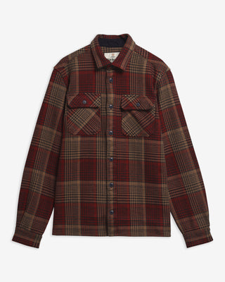 Barbour Red Check Millom Shirt shown on a white background, front view.