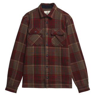 Barbour Red Check Millom Shirt shown on a white background, alternate view.