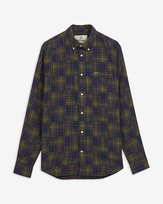Barbour Tartan Sault Button Down Shirt shown on a white background, front view.