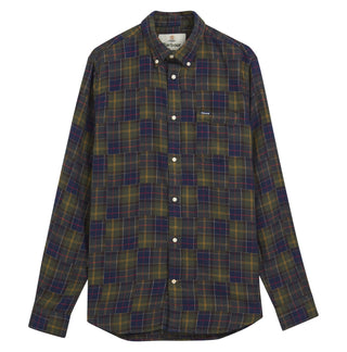 Barbour Tartan Sault Button Down Shirt shown on a white background, alternate view.
