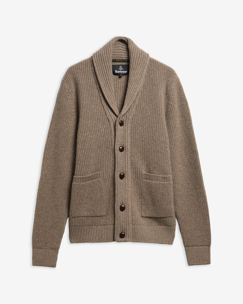 Barbour Stone Hartland Knit shown on a white background, front view.