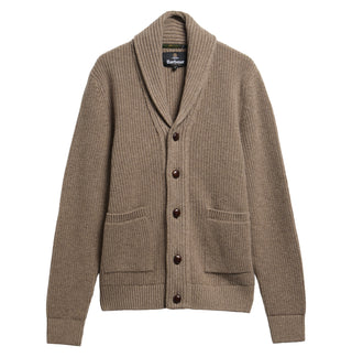 Barbour Stone Hartland Knit shown on a white background, alternate view.