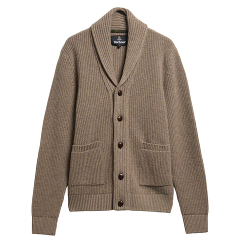 Barbour Stone Hartland Knit shown on a white background, alternate view.