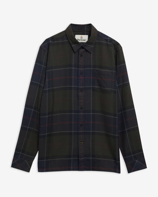 Barbour Tan Shadow Check Bourne Shadow Shirt shown on a white background, front view.