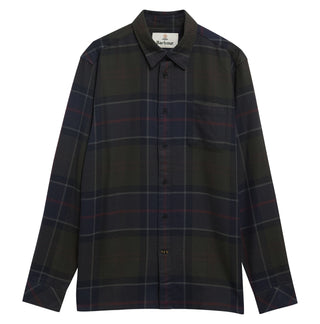 Barbour Tan Shadow Check Bourne Shadow Shirt shown on a white background, alternate view.
