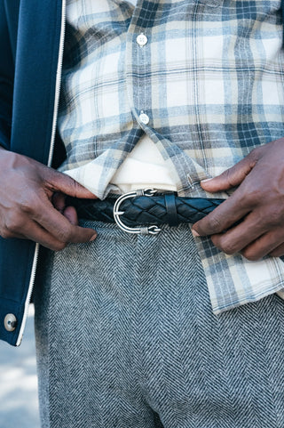 Anderson's Black Hand Braided Leather Belt — back