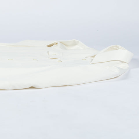 De Bonne Facture White Cotton & Hemp Gabardine Artist Shirt - Made in Portugal (lining detail)