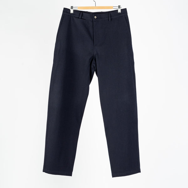 Navy Balloon Trousers Water Repellent Wool