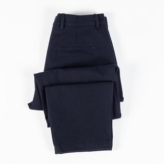 De Bonne Facture Navy Water Repellent Wool Balloon Trousers - Made in France (buttonhole detail)