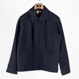 De Bonne Facture Navy Water Repellent Wool Driver's Jacket — Made in France