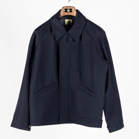 De Bonne Facture Navy Water Repellent Wool Driver's Jacket — Made in France