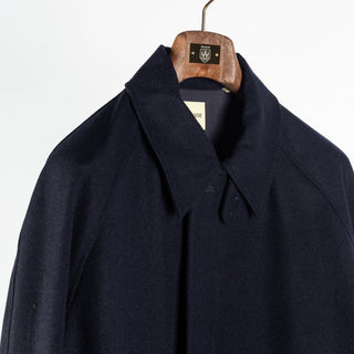De Bonne Facture Navy Water Repellent Wool Driver's Jacket (side profile)