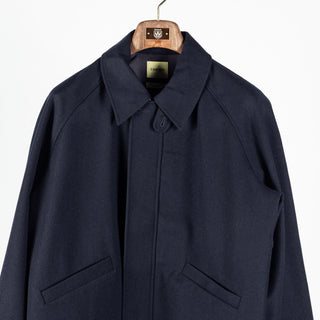 De Bonne Facture Navy Water Repellent Wool Driver's Jacket (collar detail)