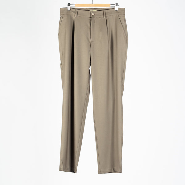 Vert-de-Gris One Pleat Trousers Super 130's Merino