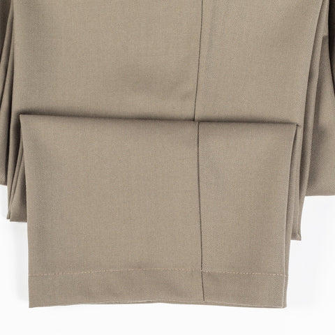 De Bonne Facture Vert-de-Gris Super 130's Merino One Pleat Trousers (collar detail)